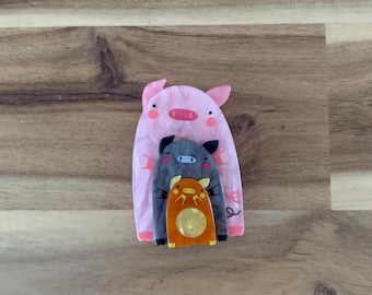 Erstwilder Chinny Chin Chins Brooch pig piglet fairy tale fairytale pin NWOT all item prices include US tariffs