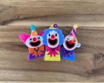 Erstwilder The Laughing Clowns Brooch circus pin NWOT all item prices include US tariffs