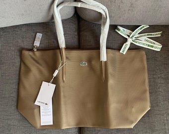 Lacoste L.12.12 Concept Tote handbag Bag purse Tan NWT / all item prices include US tariffs