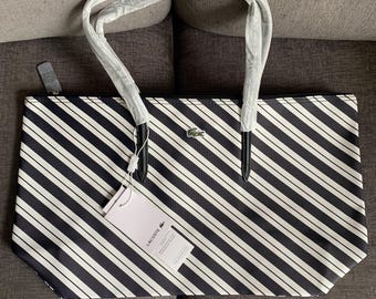 Sac à main Lacoste L.12.12 Concept Sac à main à rayures diagonales NWT / tous les prix incluent les tarifs américains