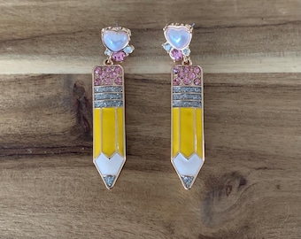 Enamel pencil earrings NWOT stationery jewelry/ all item prices include US tariffs