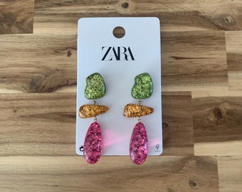 Zara Candy color resin earrings NWT jewelry all item prices include US tariffs