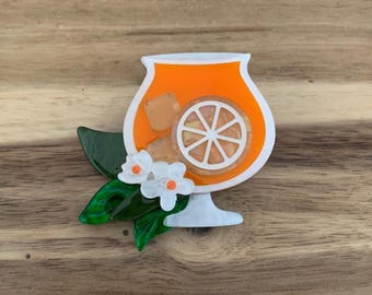 Erstwilder Aperitif Italiano Brooch orange fruit drink cocktail pin NWOT all item prices include US tariffs