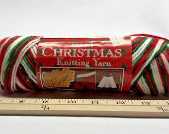 Carron Christmas Ombre Yarn Red Green White Acrylic 3 oz Holiday Knitting Craft