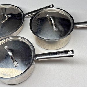 EKCO Eterna 18/10 Stainless Steel 6 Pc Cookware Set Saucepans Saute Pan Lids