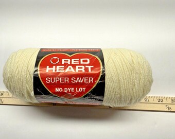 Red Heart Super Saver Yarn Aran 0313 No Dye Lot 4 Ply 8 oz Acrylic Skein