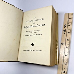 The Selected Writings Ralph Waldo Emerson 1968 Modern Library Hardcover w Jacket image 4