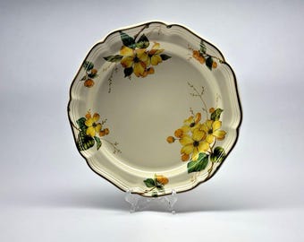 Mikasa Heritage Goldwood Platter 12.5 Round Stoneware Floral Serving Plate