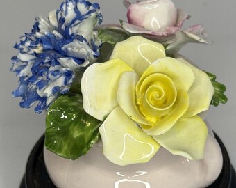 Radnor Bone China Floral Bouquet Set 4 Staffordshire England Hand Painted Roses