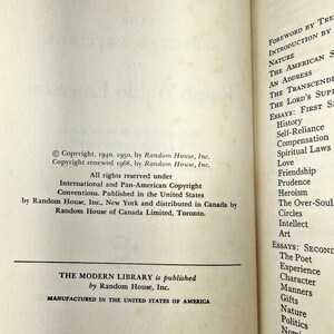 The Selected Writings Ralph Waldo Emerson 1968 Modern Library Hardcover w Jacket image 6