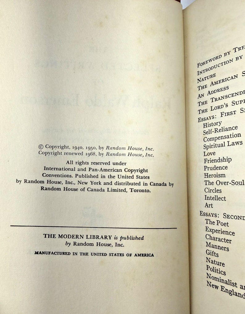 The Selected Writings Ralph Waldo Emerson 1968 Modern Library Hardcover w Jacket image 6