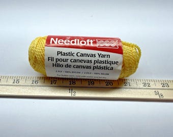 Needloft Plastic Canvas Yarn Yellow 2 Ply 92 Yards Nylon Craft Needlepoint