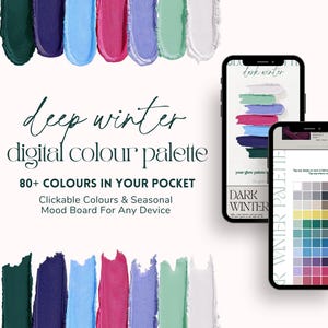 DEEP WINTER Digital Colour Palette | 80 Colour Swatches | PDF | Seasonal Colour Analysis | Instant Download | Fashion & Beauty