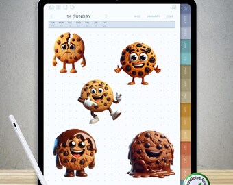 85 Funny Cookie Stickers for GoodNotes – Pre-Cropped Digital PNG Pack
