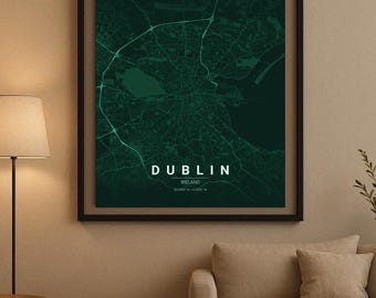 Dublin - Minimalist City Map Digital Download - Modern Line Art Poster