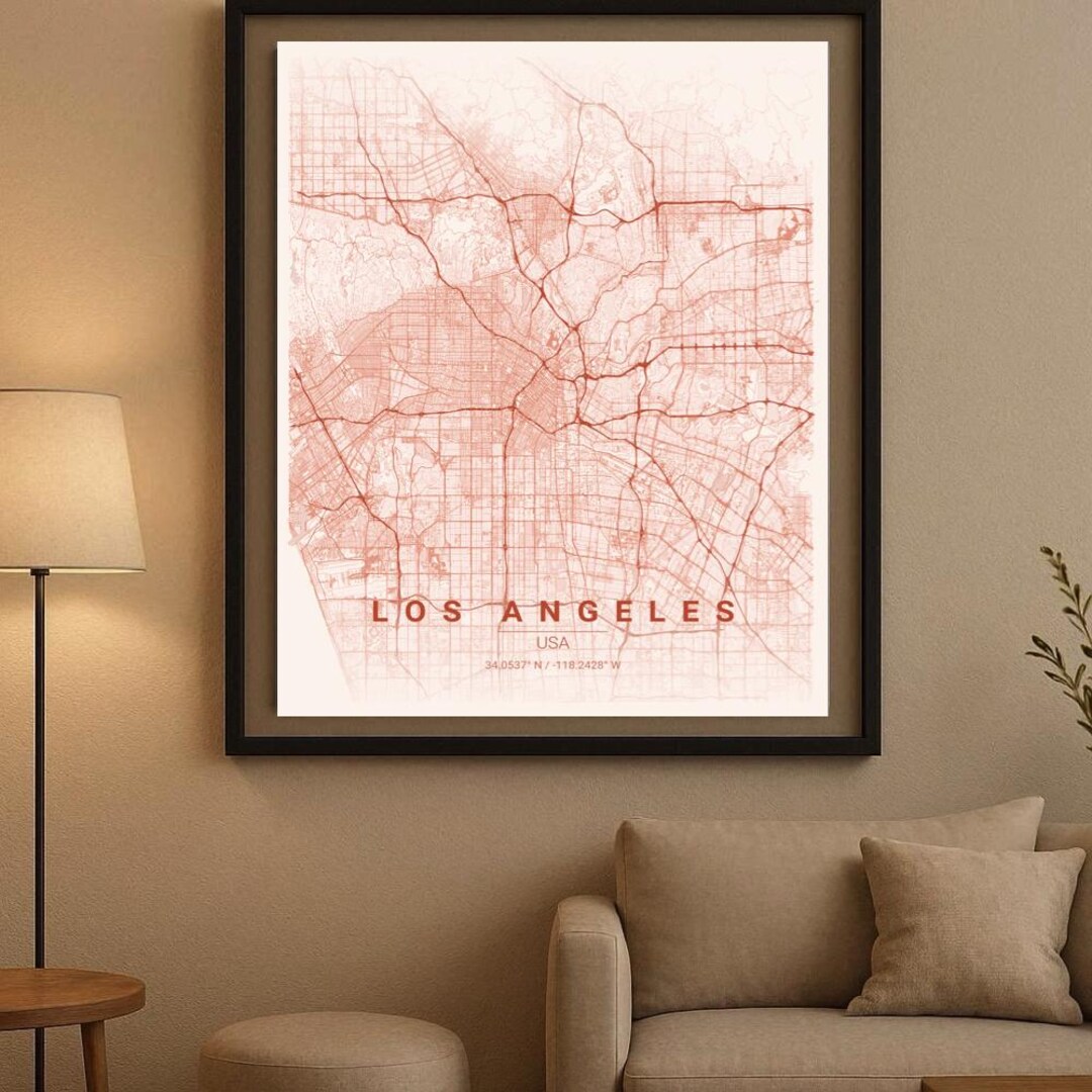 Los Angeles - Minimalist City Map Digital Download - Modern Line Art ...