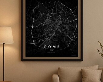 Rome - Minimalist City Map Digital Download - Modern Line Art Poster