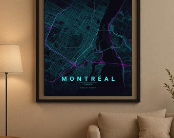 Montréal - Minimalist City Map Digital Download - Modern Line Art Poster