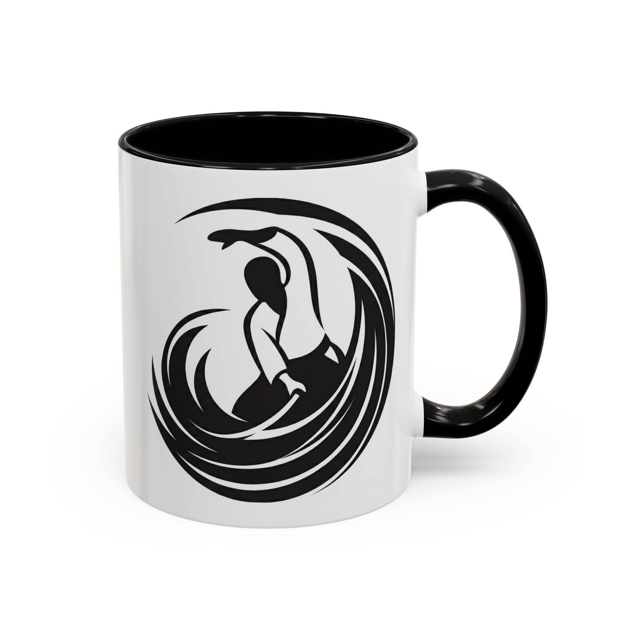 Mug Aïkido Cadeau Martial – Intérieur Noir – Arts Martiaux – Design Original