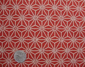 Tissu japonais motif géométrique rouge