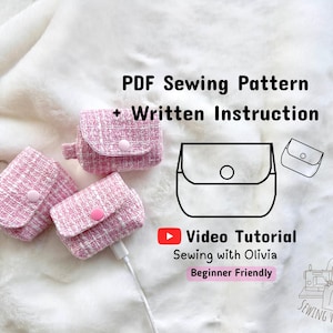 AirPods Pro 1,2 Case PDF Pattern | Sewing Tutorial, Digital Download