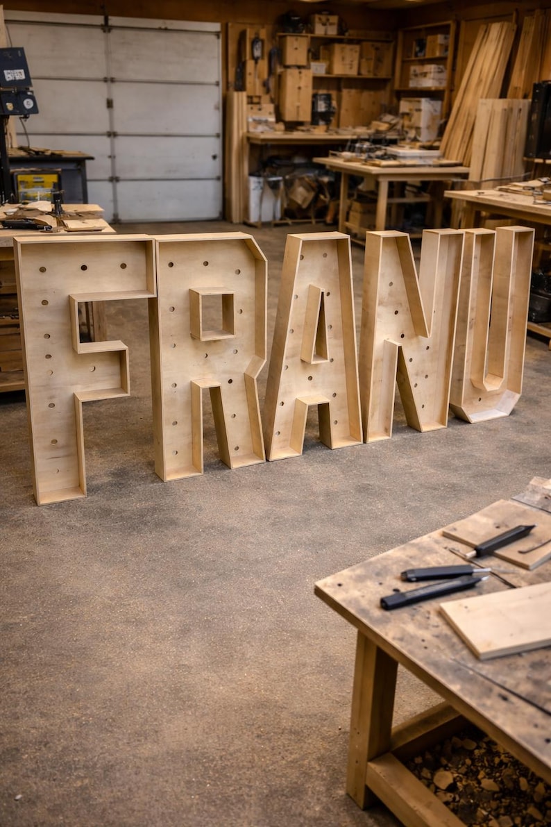 Raw Letters Raw Marquee Letters | DIY Light up Letters | Unfinished Wood Letters ...