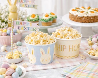 Gold Foiled Hip Hop Bunnies Food Cups – 5 oz Easter Snack Cups – Bunny Spring Party Treat Cups – Set of 50