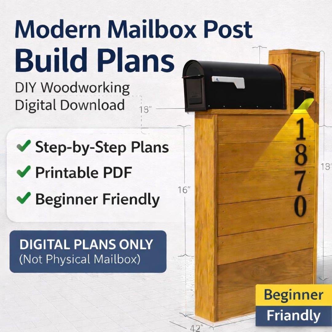 Modern Mailbox Post Plans | DIY Wood Mailbox Build | Step-by-step PDF ...