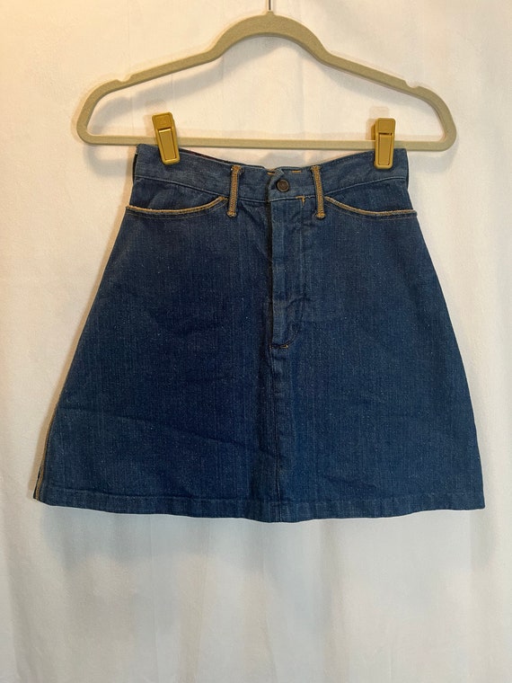 Vintage 1970s Landlubber Denim A-line Skirt - image 2