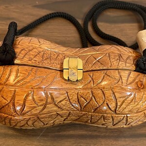 Timmy Woods Peanut Shaped Carved Acacia Wood Purse - Etsy
