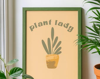 Plant Lady Printable Wall Art – Boho Botanical Home Decor – Digital Download