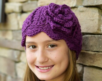 Crochet vintage cloche hat - women's cloche - child's cloche beanie hat