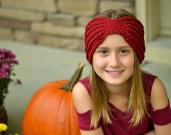 crochet head wrap - ear warmer - women's crochet headband - girls head wrap - gift for her - handmade - stocking stuffer - ear warmer -