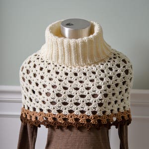 Crochet women&#39;s poncho- crochet cowl neck sweater - cowl neck pullover - women&#39;s cape - crochet caplet - shawl - pistachio