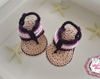 crochet baby sandals - baby crochet flip flops