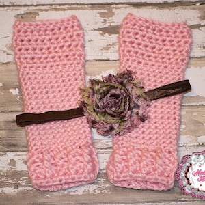 crochet baby leg warmers and headband set , crochet leg warmers, baby girl leg warmers, newborn pink crochet set - newborn photo prop set