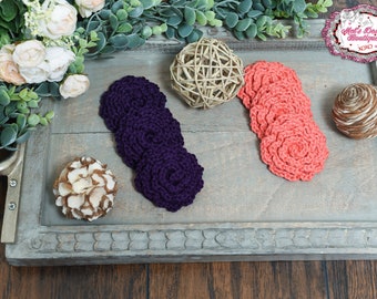 cotton face pads - 100% cotton rounds - scrubbies - crochet flower pads - facial cleansing pads