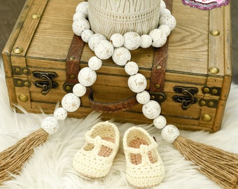 Handmade ivory maryjane baby shoes