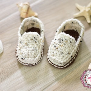 crochet baby boys shoes - crochet loafers - boat shoes