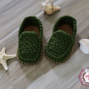 crochet baby boy loafers - crochet boy slippers - crochet baby shoes