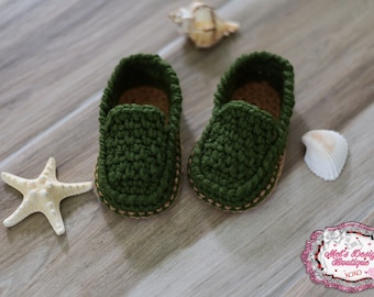 crochet baby boy loafers - crochet boy slippers - crochet baby shoes