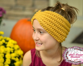 crochet ear warmer - headband - crochet knit headband for women , toddler , child - crochet headband - ribbed head wrap