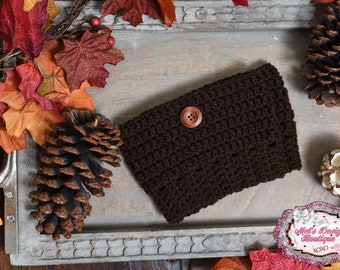 brown women's crochet boot cuffs - crochet boot toppers - christmas gift for her - ladies boot cuffs