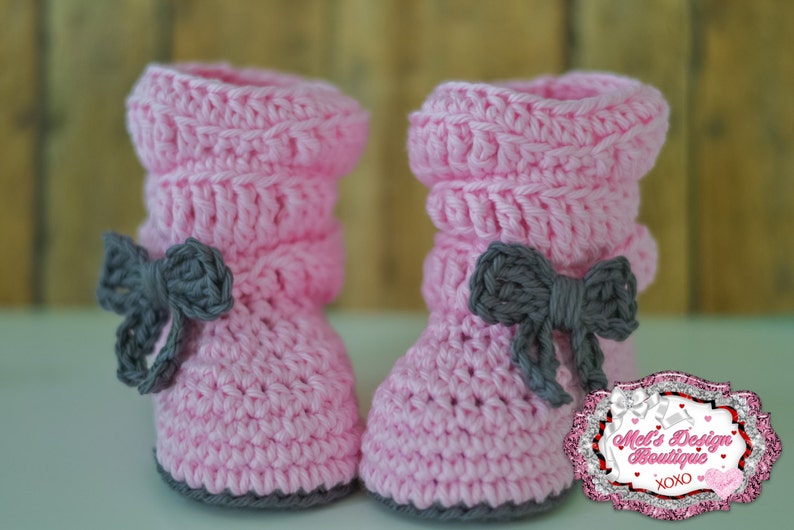 crochet boots, baby girl boots, baby boots, baby shower gift, boots, 0 3 month slouch boots, baby shoes, baby booties, pink ready to ship image 2