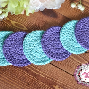 facial scrubbies - 100% cotton scrubbies - cotton facial set - reusable cotton set - crochet - facial rounds - makeup remover pads