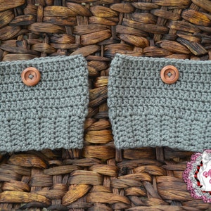 Gray crochet boot cuffs for women - handmade gifts for her - winter crochet boot accessories - ladies boot toppers