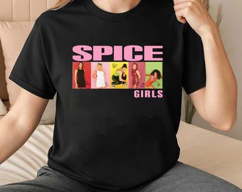 Spice Girls-T-shirt, T-shirt vintage muziek jaren 90, girlpowercadeau
