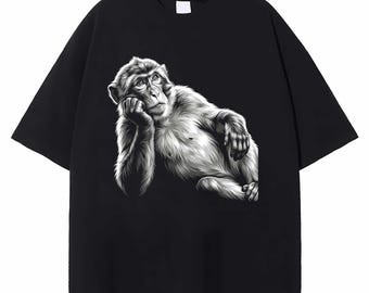 Vintage Affe Shirt, lustiges Meme Grafik T-Shirt, Retro Tier T-Shirt, durchdachtes Affen Design, einzigartiges Geschenk