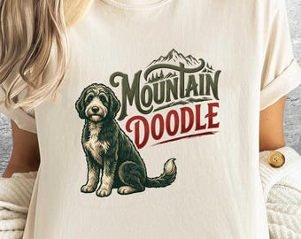 Mountain doodle shirt, Bernedoodle hondenliefhebber cadeau, Berner poedel mix T-shirt, doodle moeder shirt