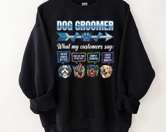 Retro shirt hondentrimsalon, cadeau hondenverzorging, T-shirt dierensalon, sweater hondenliefhebber voor mannen vrouwen